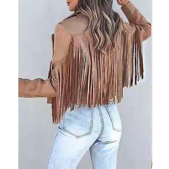 🎉HP🎉Vintage Leather Tassel Jacket - Picture 2 of 10